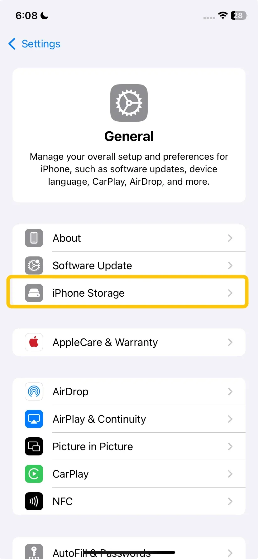 iPhone Storage