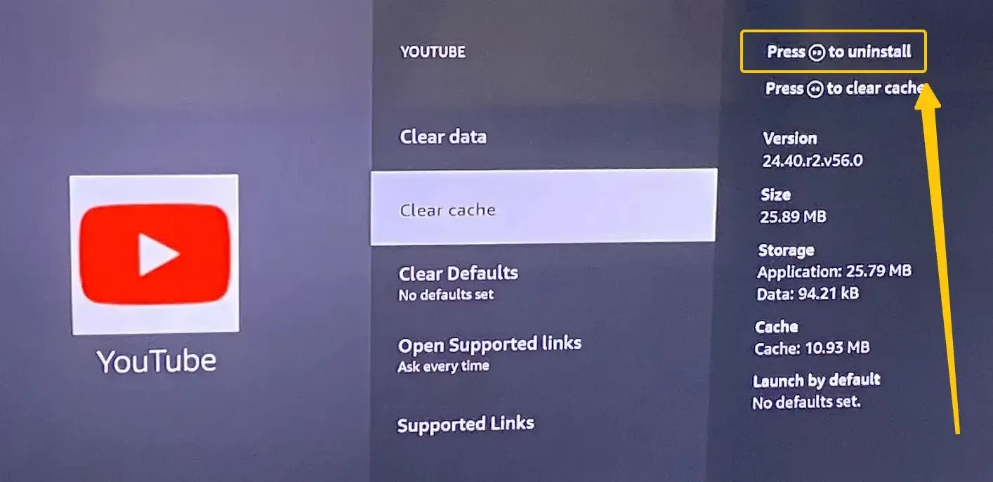 Desinstalar YouTube del televisor