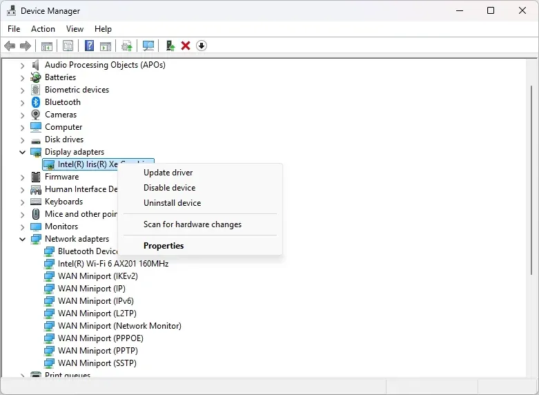 update display driver