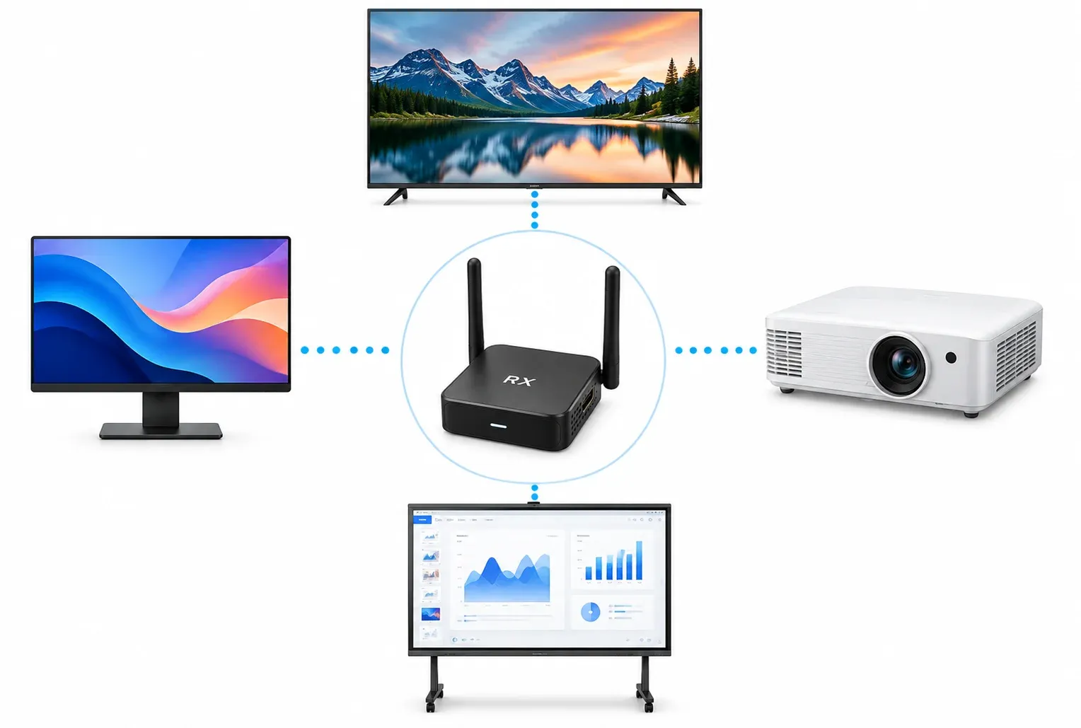 typical receiving displays for wireless HDMI receiver