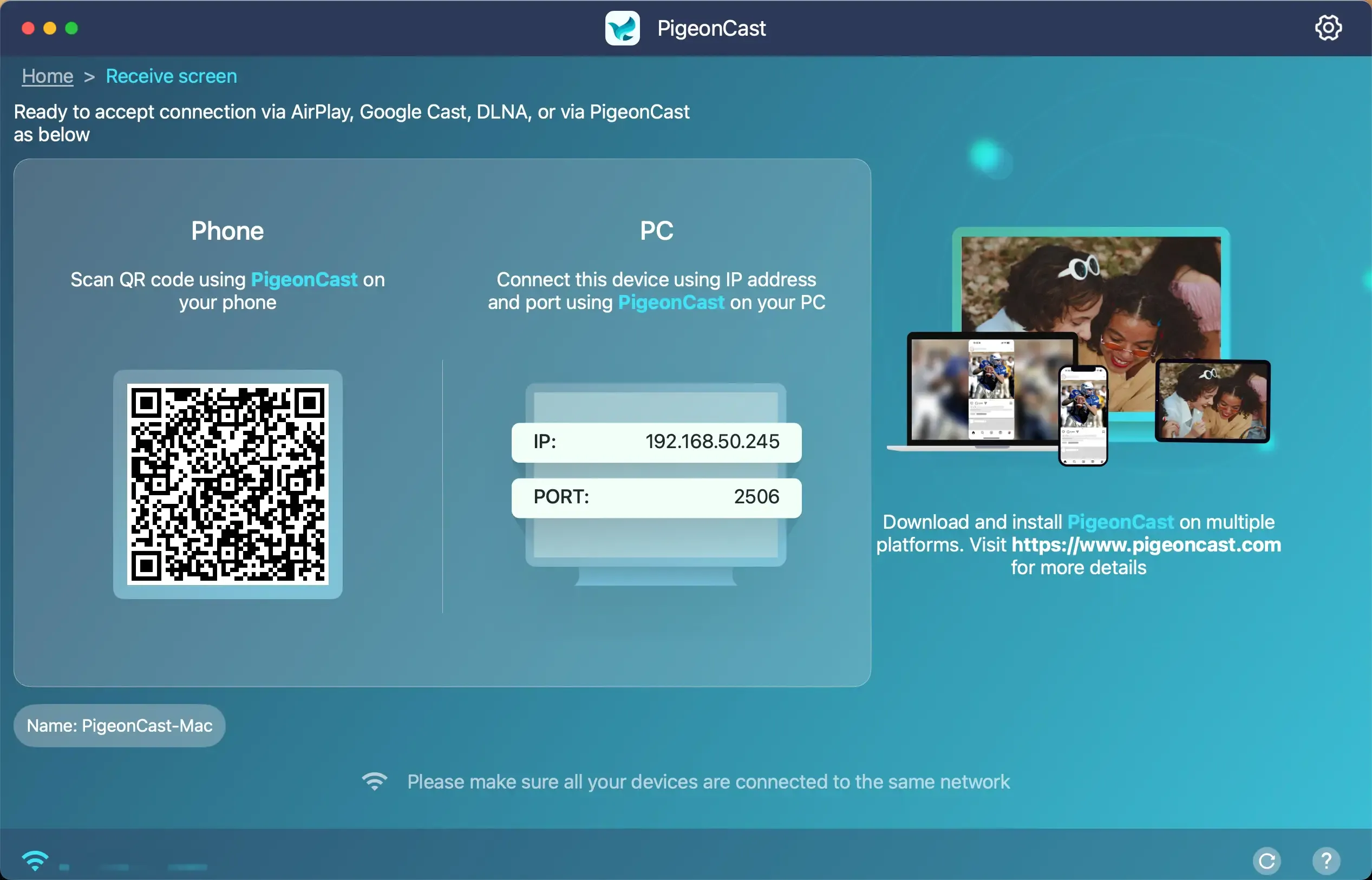 screen mirroring receiver on Mac