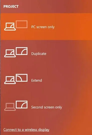 launch the Project menu on Windows PC